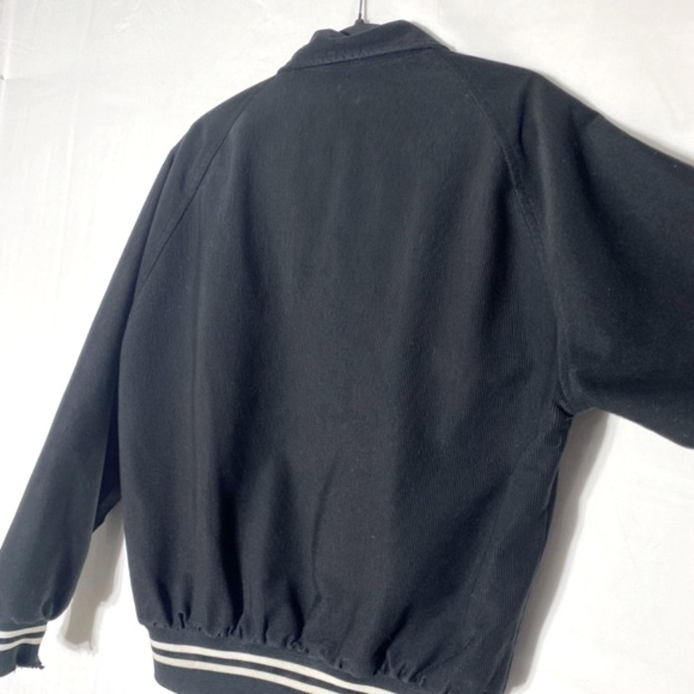 Vintage Black Textured Snap Front Bomber Style Light Jacket M - Picture 8 of 14